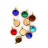 Five Colors Stainless Steel 12 Months Hang Pendant Charms Birthstone Charms For Necklace Phone Strip DIY Accessories