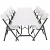 Folding round banquet table 4ft round trestle table outdoor plastic folding table