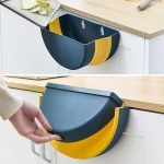 Folding Waste Bin Kitchen Cabinet Door Hanging Trash Bin Kitchen Trash Can Wall Mounted Garbage Can Car Bathroom Toilet