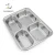 Import Food Grade 304 Stainless Steel  3/4/5 Compartment School Lunch Tray Dinner Plate Fast Food Serving Tray With Lid from China