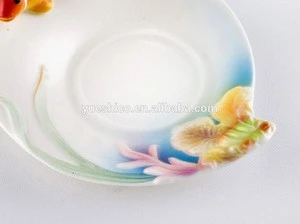 Franz Porcelain Tropical Fish Coffee Cup Saucer Spoon Set, Franz Porcelain Tropical Fish Collection