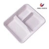 Free sample products bio degradable compostable sugarcane bagasse bamboo fiber 3 compartment disposable meat meal tray