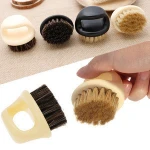 Free Shipping Custom Logo Ring Design Horse Bristle Barber Beard Men Shaving Brush, Salon Face Cleaning Razor Brush
