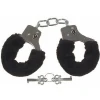 Furry Fluffy Handcuffs Pink Black Metal Fancy Dress Hen Night Stag Do Play Toy KF811