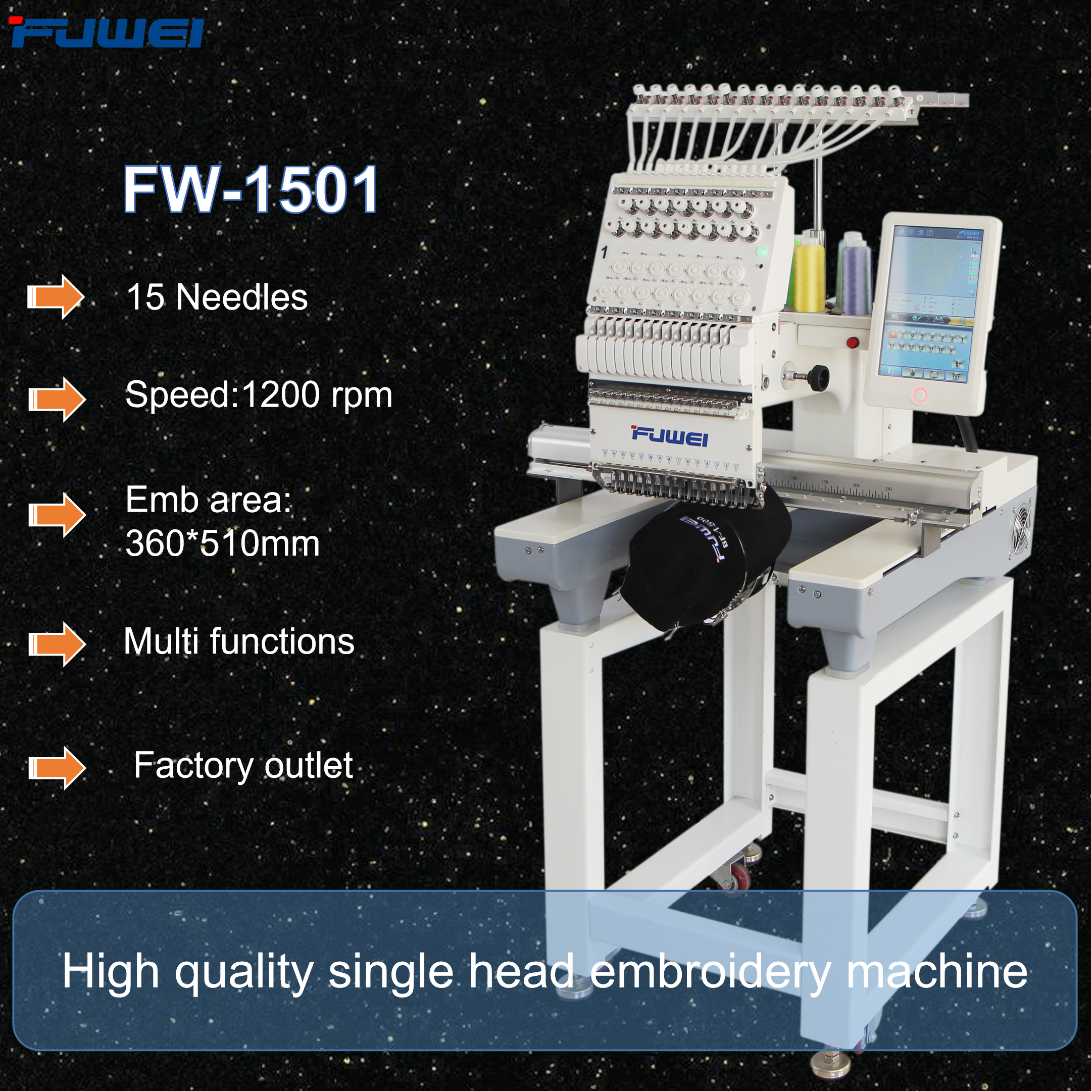 Fuwei Machine Buy Fuwei New Type Home Used Single Head Embroidery Machine Bf-1500 ...