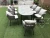 Import garden dining table set with glass top outdoor rope furniture dining set dinning chair set from China