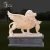 Garden style white marble hand making life size stone lion statue