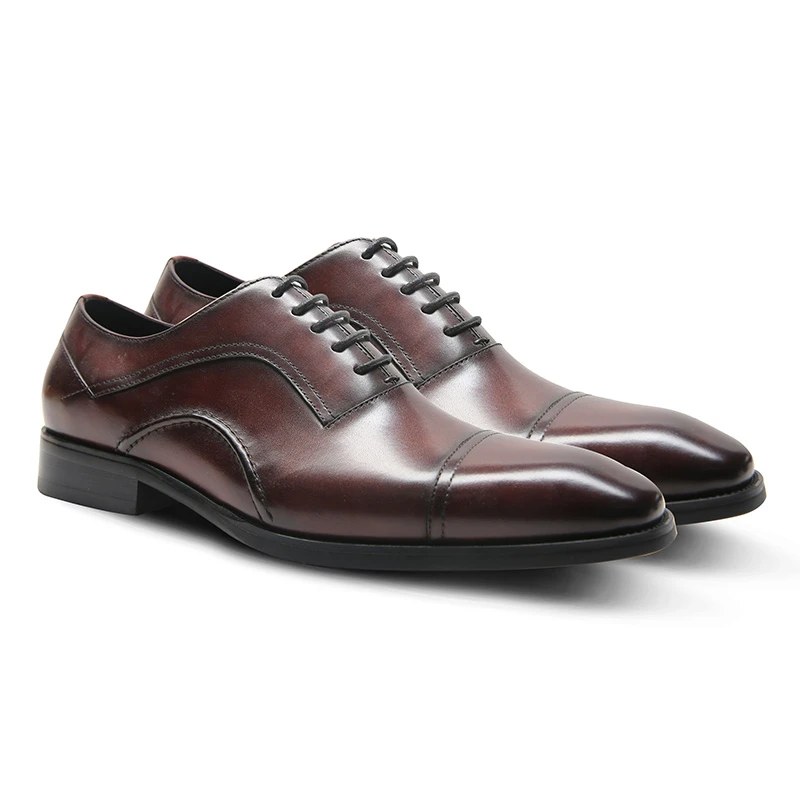 Gentleman mens genuine leather dress shoes handmade big size goodyear shoes men