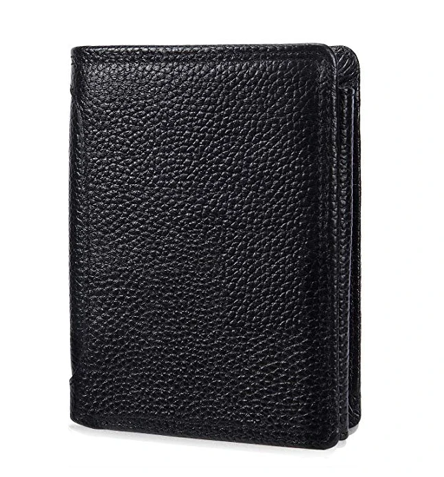 Genuine Leather Billfold Men Wallet  With RFID Blocking Multi Card Holder