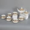 Gold Rim Ceramic Coffee Tea Set Porcelain Afternoon Tea Pot And Tea Cup Set