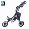 Golf Cart Foldable 3 Wheels Push Cart Aluminum Pull Cart Trolley with Footbrake System Beverage Holder