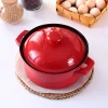 Good quality dinner ware heat resistant round ceramic color casserole pot with lids