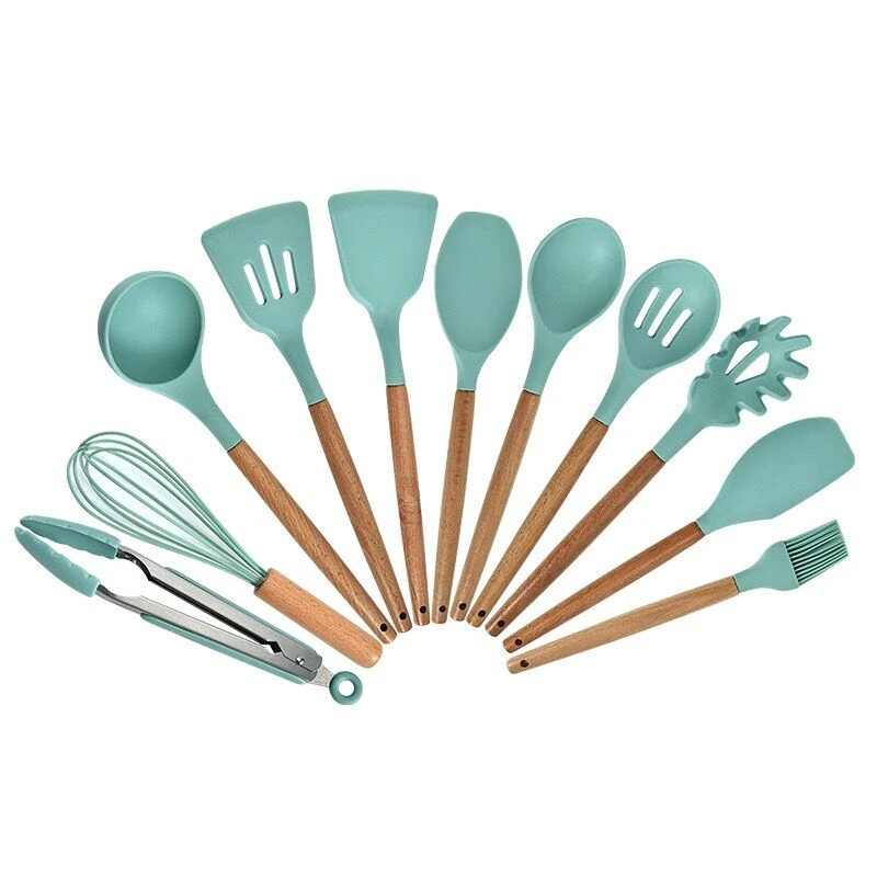 Good sale on stock silicone kitchen utensils sets nonsticks cooking utensil