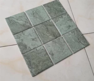 Green tile floor inkjet process 300x300 22 pieces ceramic mosaic non-slip swimming pool floor tiles