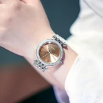 GUOU Womens Simple Fashion Trend Diamond Chain Ladies Watch Luxury No scale Quartz Watch