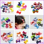 Hair clip Small Mini Bow Hairgrips Sweet Girls Solid Dot Stripe