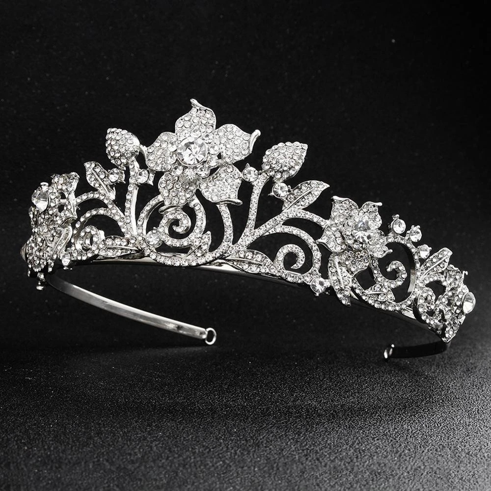 Handmade Alloy Water Lead Handmade  Wedding Bridal Crystal Headpiece Tiara Crowns