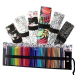 Handmade Canvas Stationery Bag Roll UP Pencil Holder For Artist Pencils Art Sketch Pen With 48 holes Available