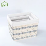 Handmade colored eco-freidly basket wooden woven storage basket wood chip basket  with white liner