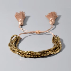 handmade friendship bracelets bohocrystal square miyuki bead  jewelry 6 line strand pulseras mujer statement bracelet for women