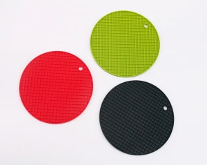 Heat Resistant circle round silicone coaster Silicone Hot Pads silicone pot holder