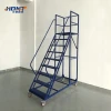 Heavy-Duty Metal Rolling Stair Ladder Steel Movable Platform Ladder for Warehouse New Condition