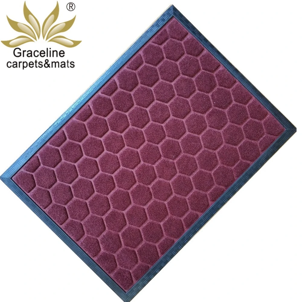 Hexagen Polyester Water Absorption Floor Mat Rubber Door mat
