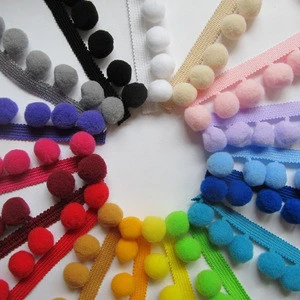 High Quality Colorful Cotton Fringe Tassel Trim Pom Pom Fringe for Sale
