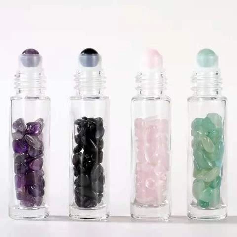 High quality custom logo natural crystals healing stones crystal glass water bottle