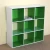 Import high quality melamine chipboard kids wooden display 9 cube bookcase from China