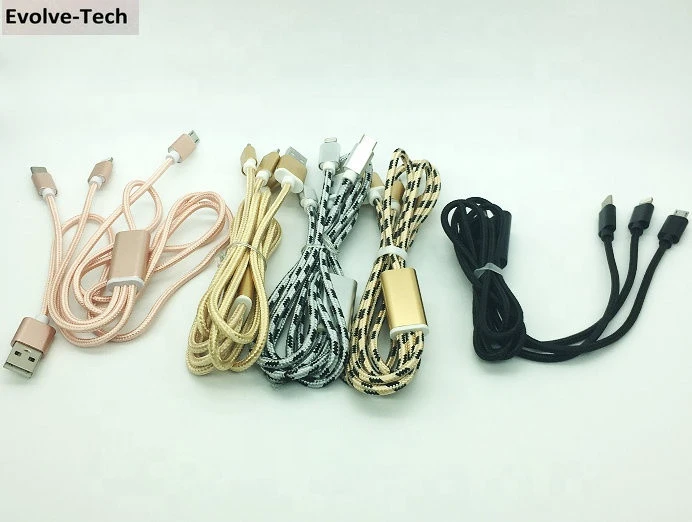 High quality nylon braided aluminum alloy portable braided USB cable mobile phone charger