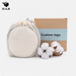 High Quality OEM Custom Organic Reusable Washable Bamboo Cotton Makeup Remover Face Pads