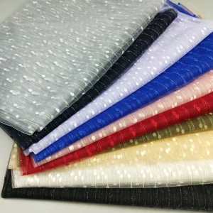 High quality 100% polyester stripe mesh tulle lace fabric for fashion garment