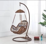 High Quality Rattan Hanging Egg Patio Swing Chairs Furniture Hanging Egg Chair For Indoor Outdoor