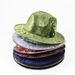 High Quality Velvet Wide Brim Cheap Panama Fedora Hats Wholesale