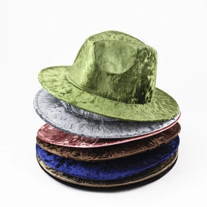 High Quality Velvet Wide Brim Cheap Panama Fedora Hats Wholesale