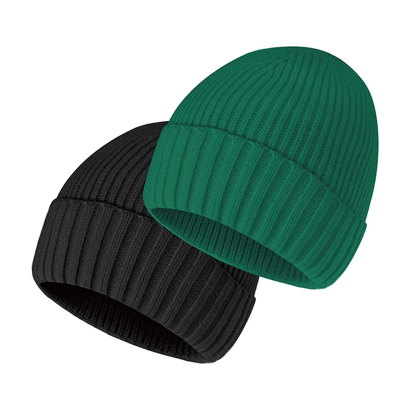 High Quality Winter Plain Dyed Custom Beanie Hat 100% Acrylic Warm Knitted Beanie