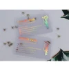 Holographic Neon Transparent Plastic Cards, Foil Print Flash Business Card Pvc