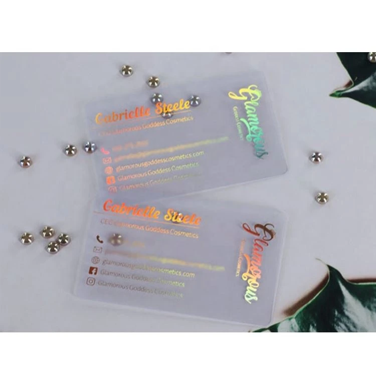 Holographic Neon Transparent Plastic Cards, Foil Print Flash Business Card Pvc