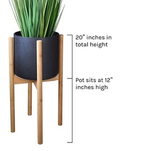 Home adjustable bamboo plant holder stand indoor
