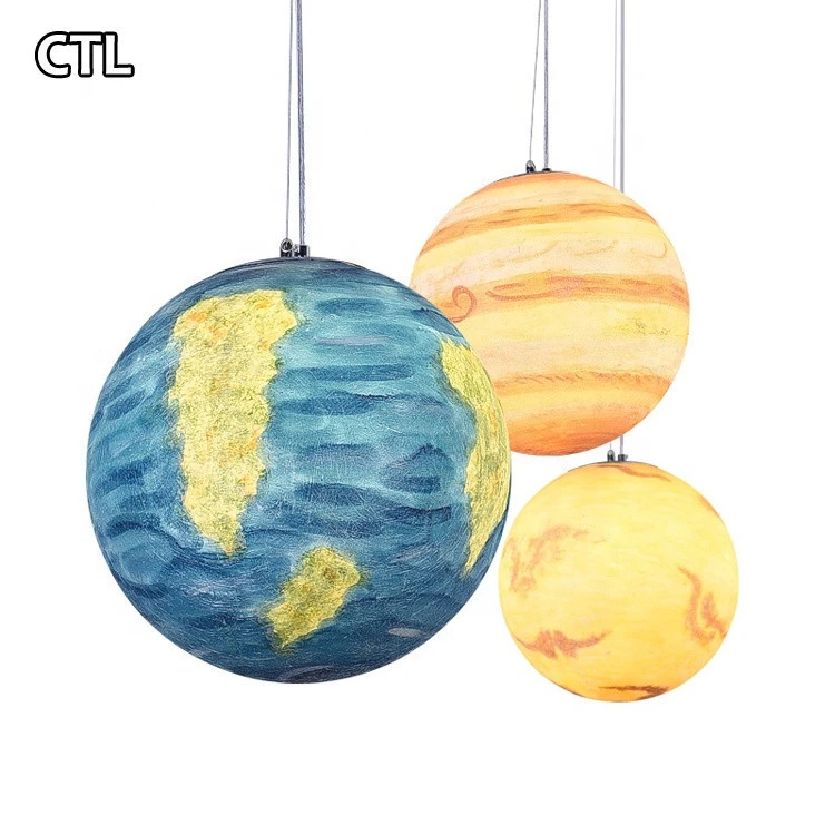 Home decor floating led lamp resin chandeliers pendant lights modern furniture matching customised 3d moon lamp