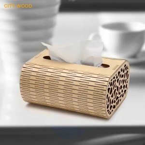 Home Decoration Classical Hot Sell Creative Laser cut Eco-friendly Desktop Wood Tissue Box