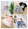 Hot 2020 new summer flare sleeve back to school china wholesale boutique floral little baby girls sets bangladesh kids clothing