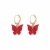 Import Hot Sale Color Acrylic Butterfly Dangle Earrings Real Gold Plated Glitter Acrylic Butterfly Earrings from China