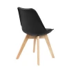 Hot sale Factory wholesale PP Shell with PU cushion Modern industrial Nordic Dining chair Natural oak wooden legs