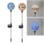 Hot Sale Garden Decoration Mosaic Solar Power Path White LED  Stake Yard Outdoor Landscape Lamp