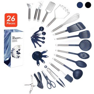 Hot sale high quality 26 Piece Heat-Resistant plastic nylon kitchen cooking utensil set