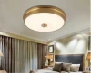 hot sale round shaped antique gold color glass cover metal base light fixtures home/hotel decorative LED ceiling lamp