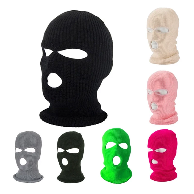 Hot Sale Ski Masker Hats Pink Balaclava Custom Print Logo Moto Ski Knit Full Face Cover