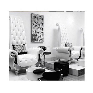 Hot Sale Top luxury  White Spa Chair Pedicure Chair With Sink High Back Throne Chairs